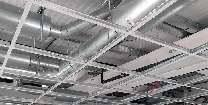 Office Acoustic Ceiling Grid Painting