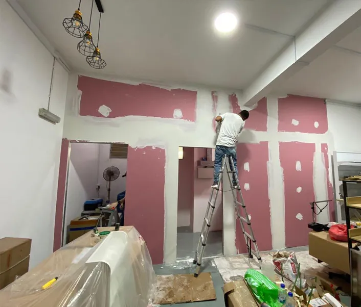Office Drywall Partition and Plasterboard Painting