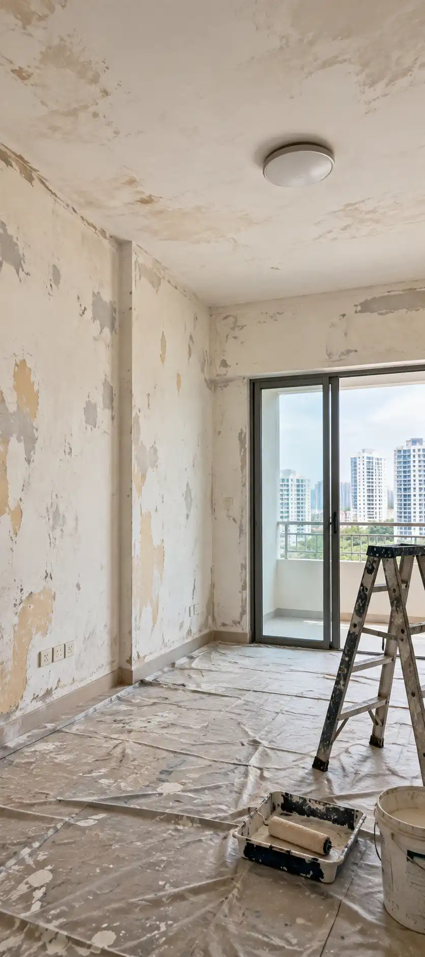 Living Room Wall Before Painting Singapore - Waterproofinsg