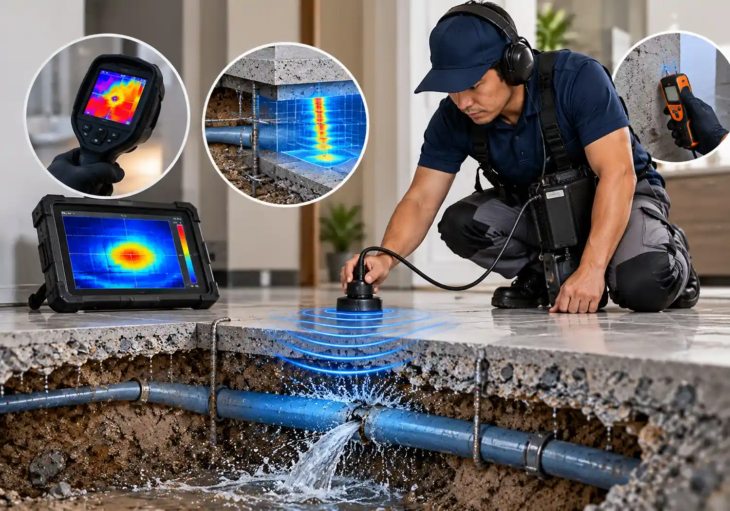 Professional Concrete Slab Leak Detection and Underground Pipe Inspection in Singapore